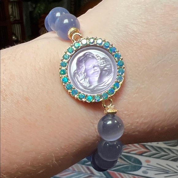 Kirks Folly Jewelry - Kirk’s Folly Aurora Borealis Rhinestone Purple Dream Angel Stretchy Bracelet